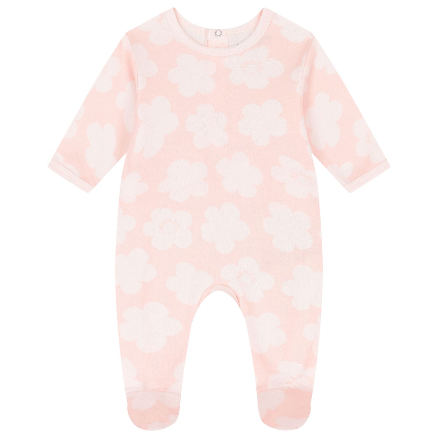 Baby Girls White & Pink Boke Flower Babygrows ( 2 Pack ), 2, hi-res