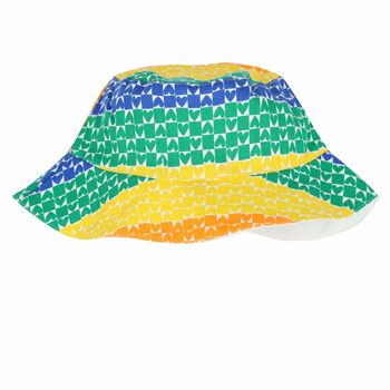 قبعة شمس بطبعه قلوب متعددة الألوان للبنات