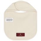 Beige Logo Baby Bib, 1, hi-res