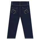 Younger Girls Navy Blue Denim Jeans, 1, hi-res