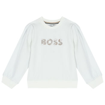 Girls White Logo Sweatshirt