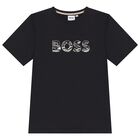 Boys Black Logo T-Shirt, 1, hi-res