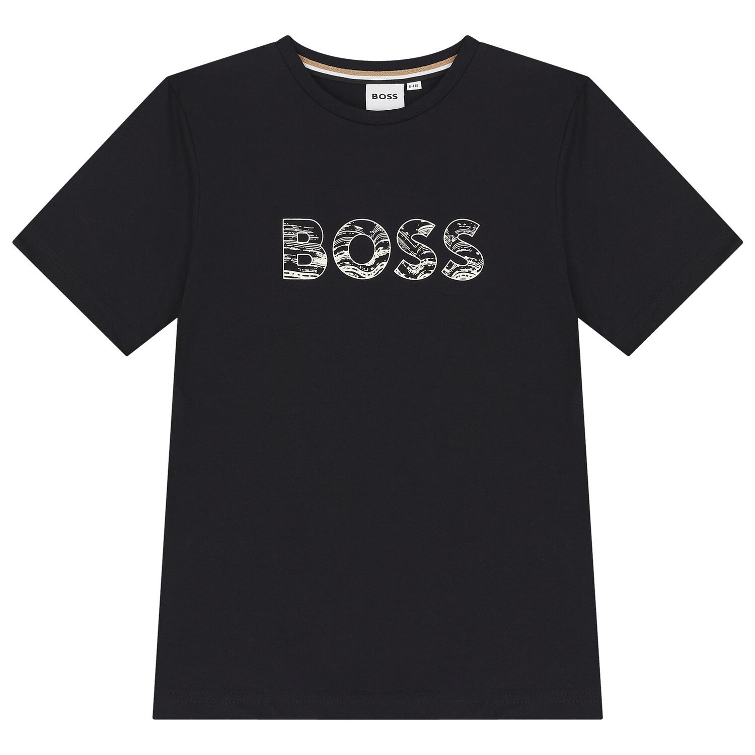 Boys Black Logo T-Shirt, 1, hi-res