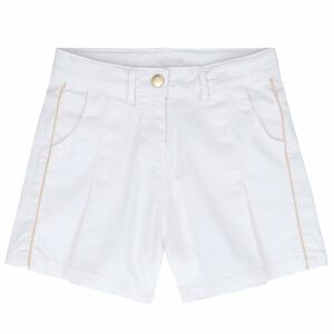 Girls White Cotton Shorts 