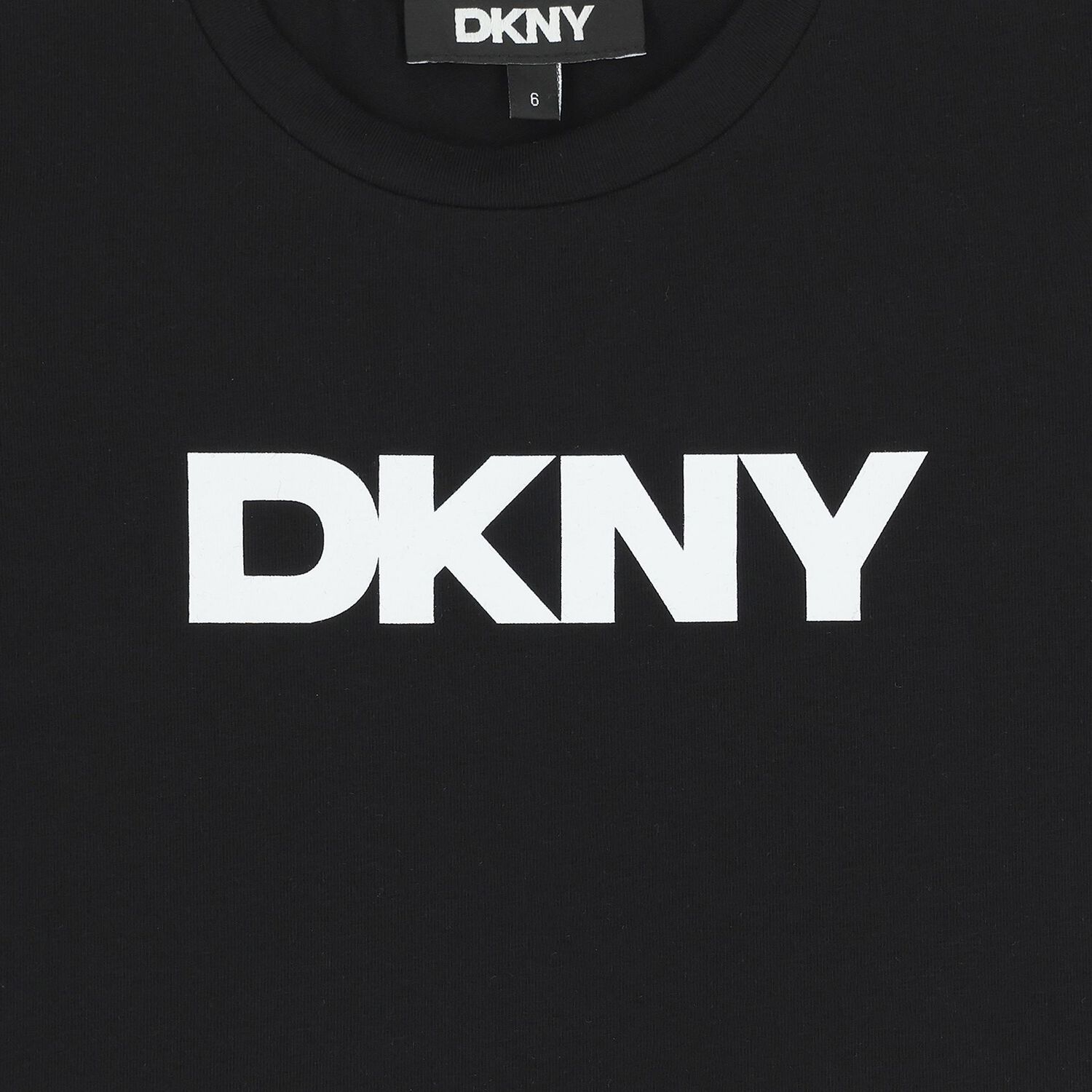 تيشيرت بنات بالشعار باللون الاسود , 1, hi-res