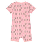 Baby Girls Pink Logo Romper, 1, hi-res