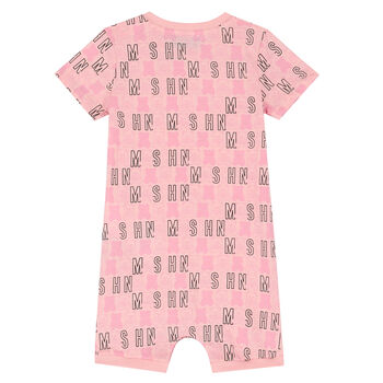 Baby Girls Pink Logo Romper