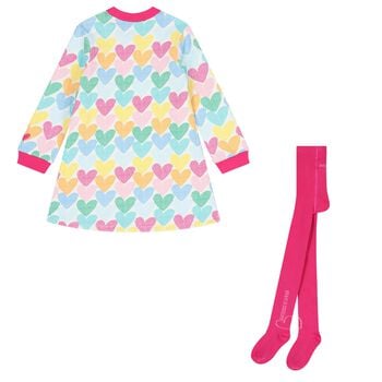 Girls Multi-Coloured Heart Dress Set