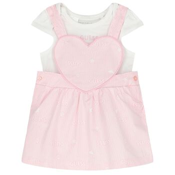 Baby Girls White & Pink Skirt Set
