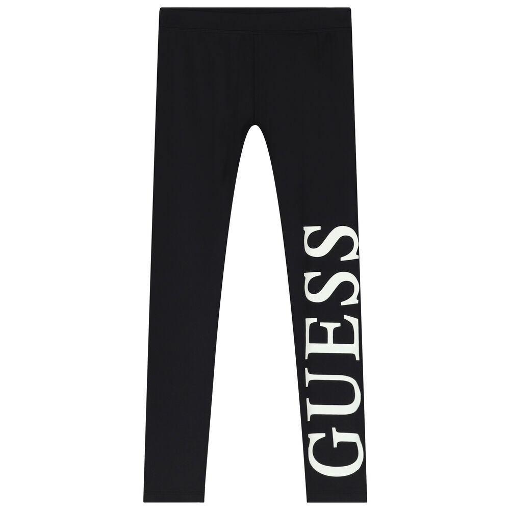 Guess Girls Black Logo Leggings | Junior Couture USA