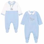 Boys Blue Babygrows (2 Pack), 1, hi-res