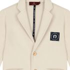 Boys Beige logo Blazer, 1, hi-res