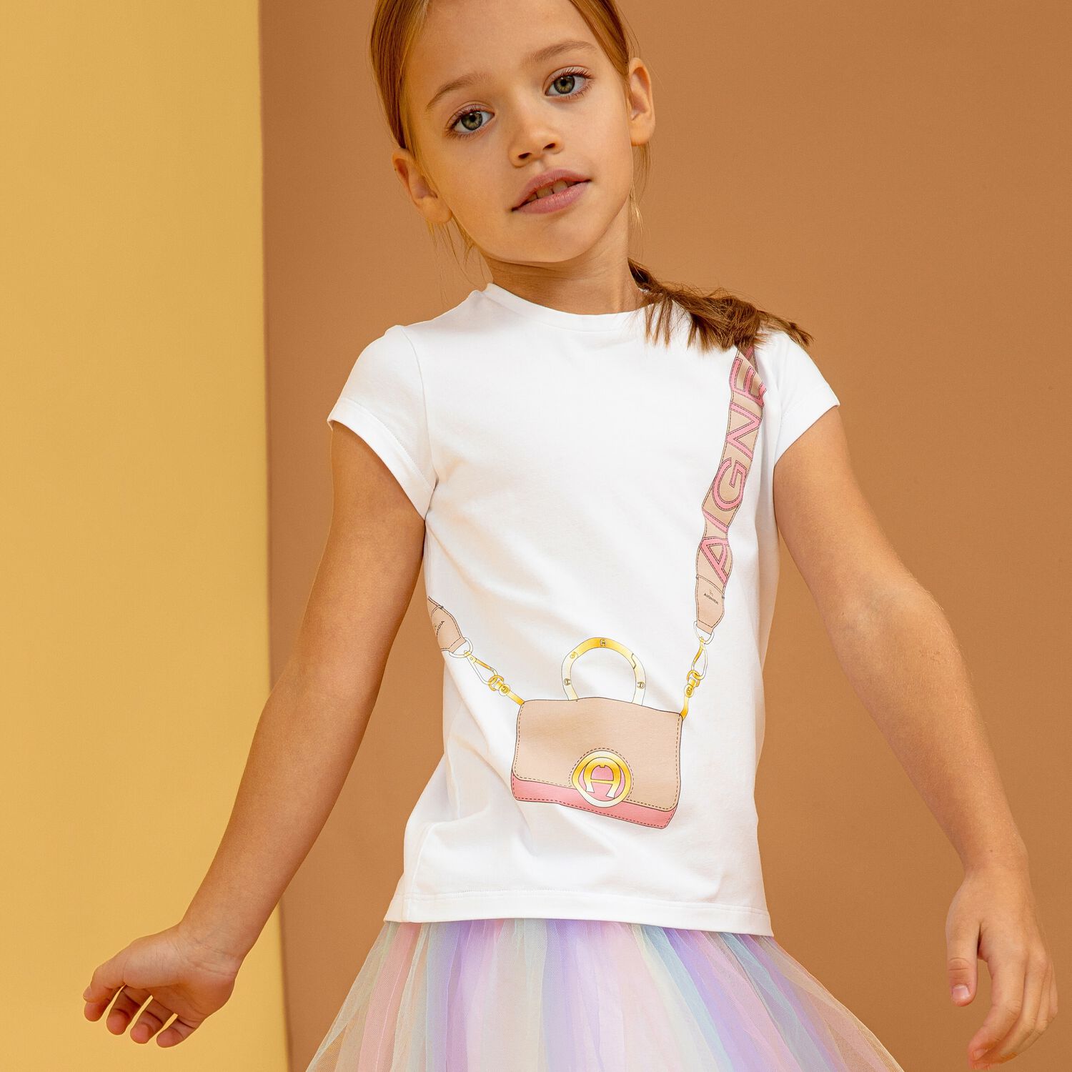 Girls White Logo Bag T-Shirt, 1, hi-res image number null