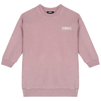 Girls Pink Logo Sweatshirt Dress