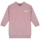 Girls Pink Logo Sweatshirt Dress, 1, hi-res
