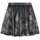 Girls Black & Beige Paisley Skirt, 2, hi-res