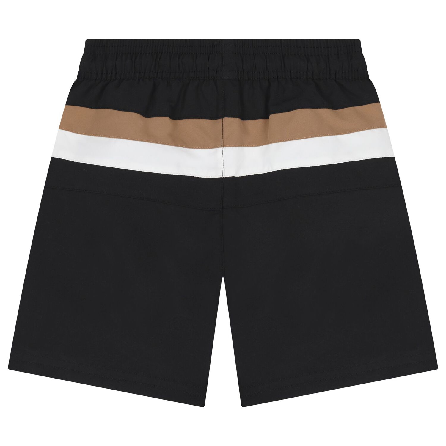 Boys Black, Beige & White Logo Swim Shorts, 1, hi-res image number null