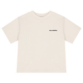 Boys Beige Logo T-Shirt