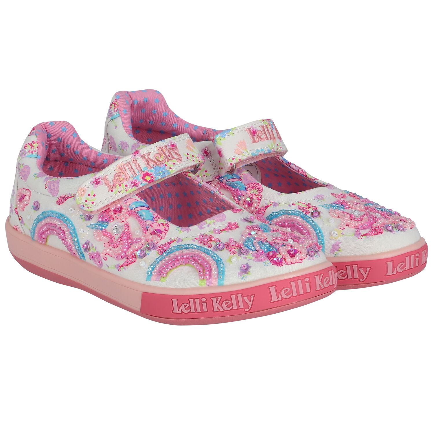 Girls Ivory Unicorn Beaded Shoes, 1, hi-res