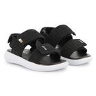 Boys Black Logo Sandals, 1, hi-res