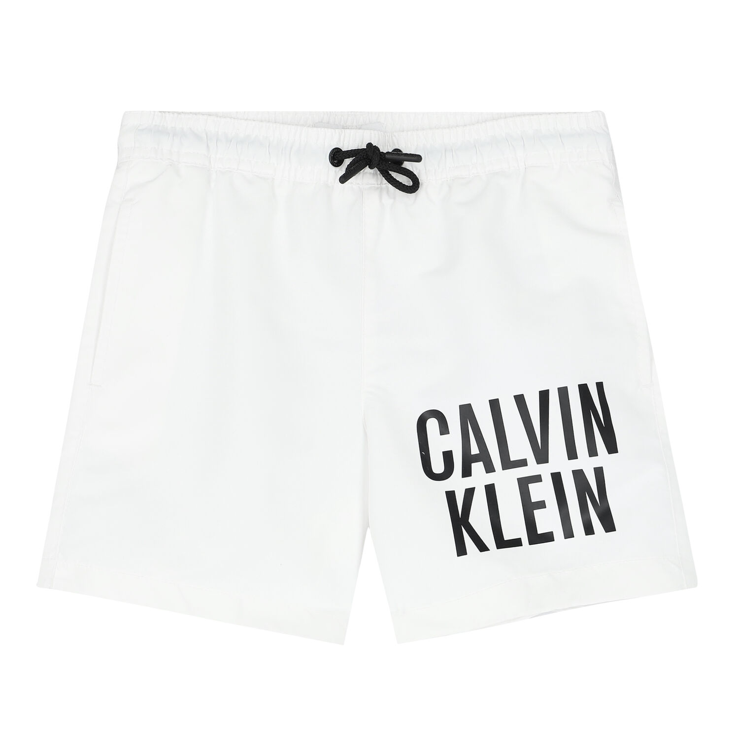 Boys White Logo Swim Shorts, 3, hi-res image number null
