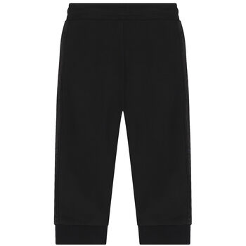 Younger Boys Black Logo Joggers