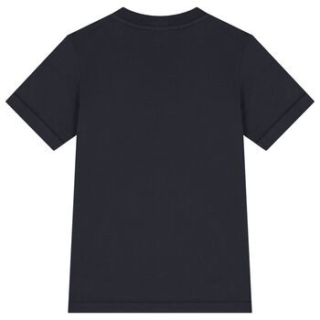 Boys Navy Blue Logo T-Shirt