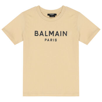 Boys Beige Logo T-Shirt
