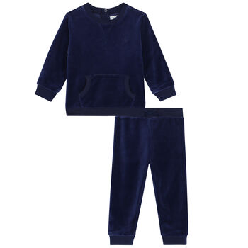 Baby Boys Navy Logo Tracksuit