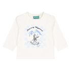 Younger Boys Ivory Bunny Long Sleeve Top, 1, hi-res