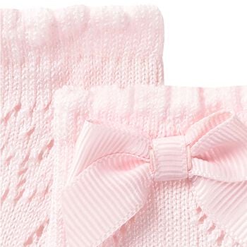 Baby Girls Pink Knitted Bow Socks