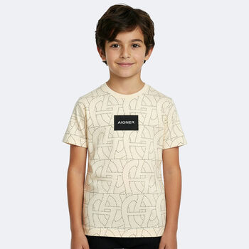 Boys Beige Logo T-Shirt
