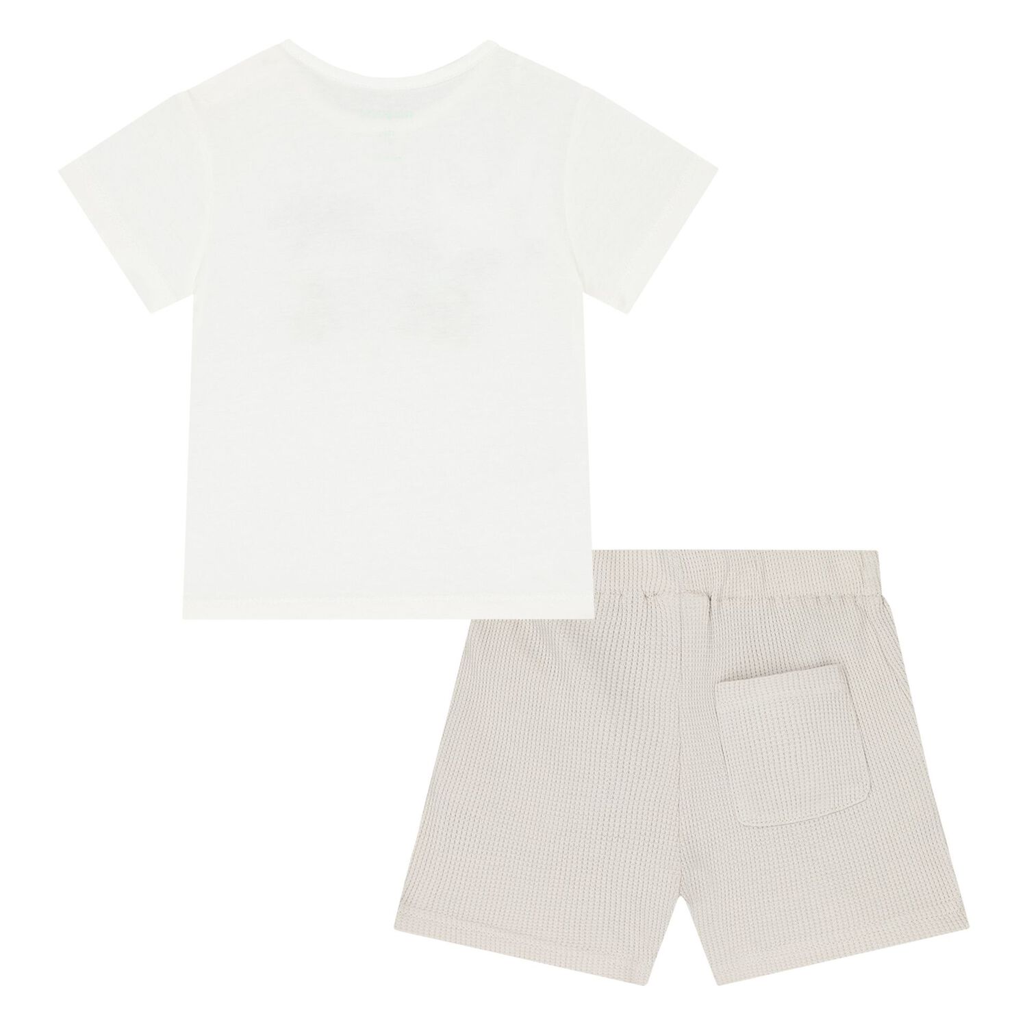Younger Boys Beige Jungle Shorts Set, 2, hi-res