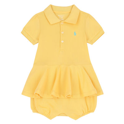 Baby Girls Yellow Logo Romper