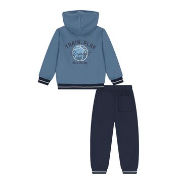 Boys Blue & Navy Blue Basketball Tracksuit
