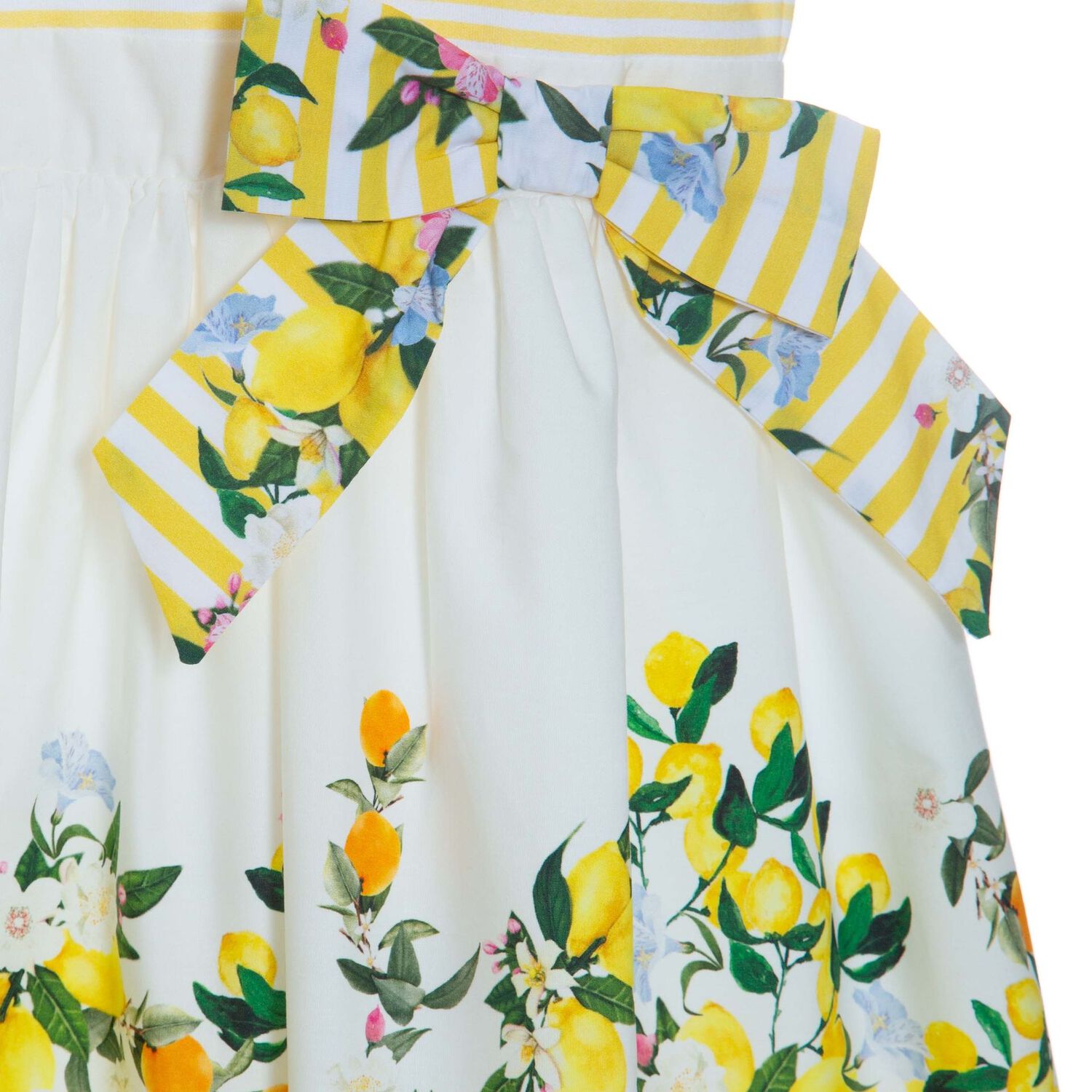 Girls Yellow & White Floral Dress, 1, hi-res image number null