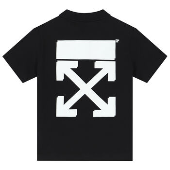 Boys Black Arrow Logo Polo Shirt