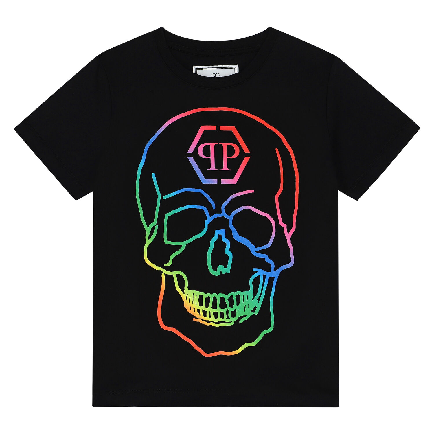 Boys Black Skull Logo T-Shirt, 2, hi-res