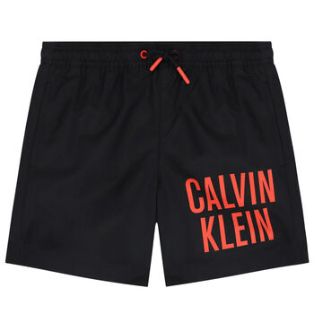 Boys Black Logo Swim Shorts