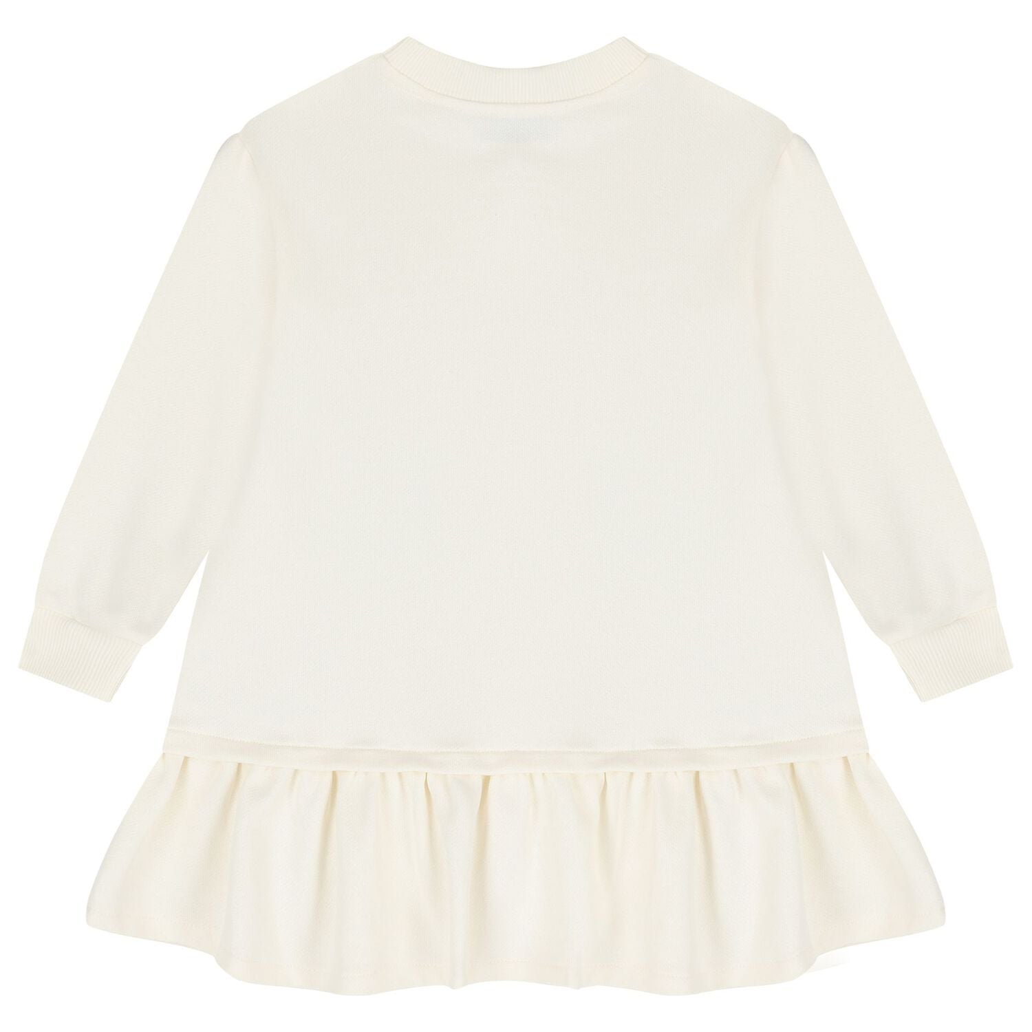 Girls Ivory Zig Zag Bow Dress, 1, hi-res
