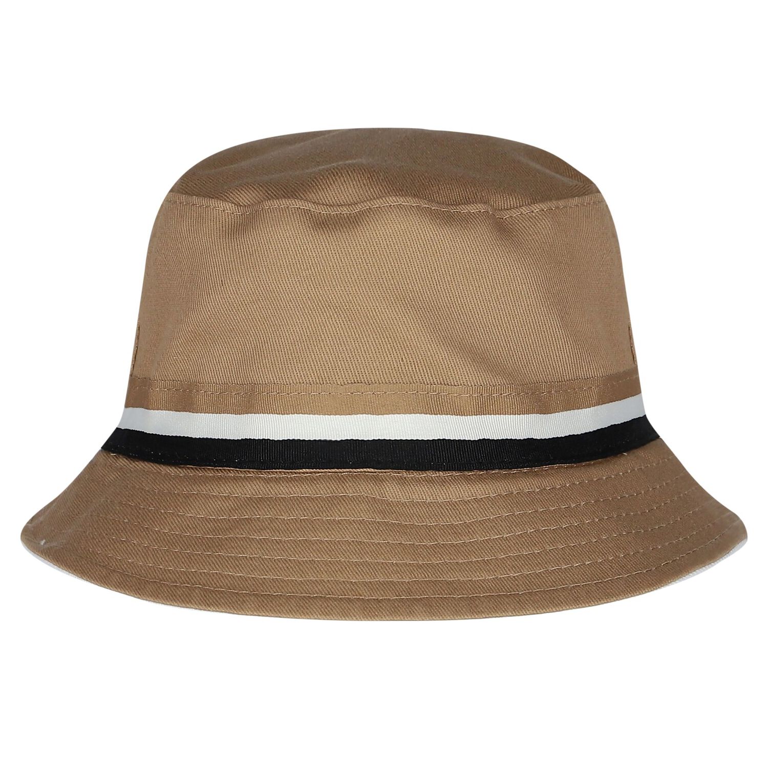 Baby Boys Beige Logo Reversible Hat, 1, hi-res