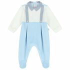 Baby Boys Blue & White Babygrow, 1, hi-res
