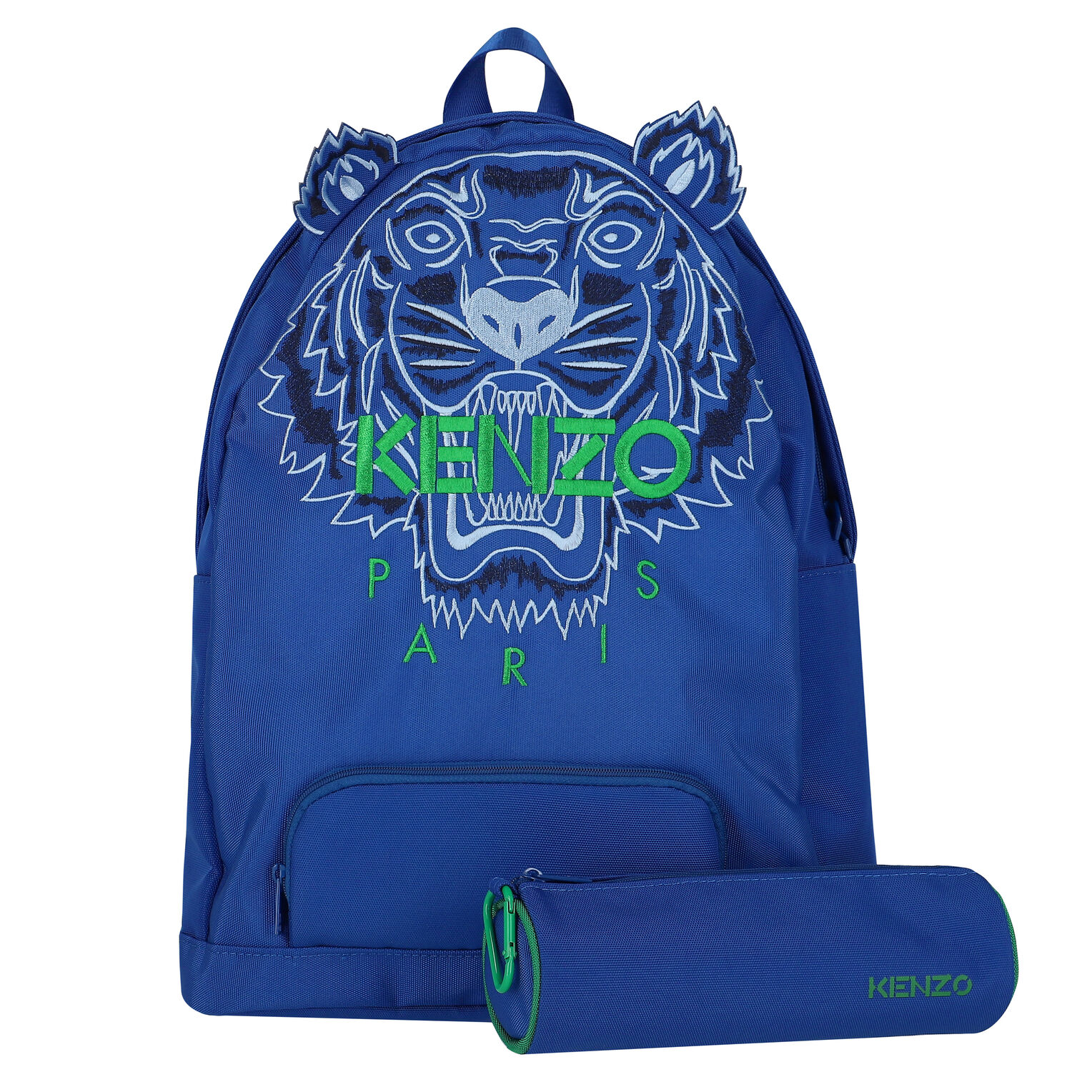 KENZO KIDS Boys Blue Tiger Logo Backpack 37CM | Junior Couture
