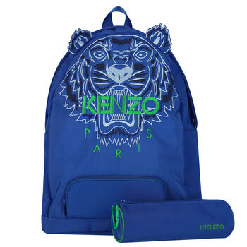 Boys Blue Tiger Logo Backpack 37CM