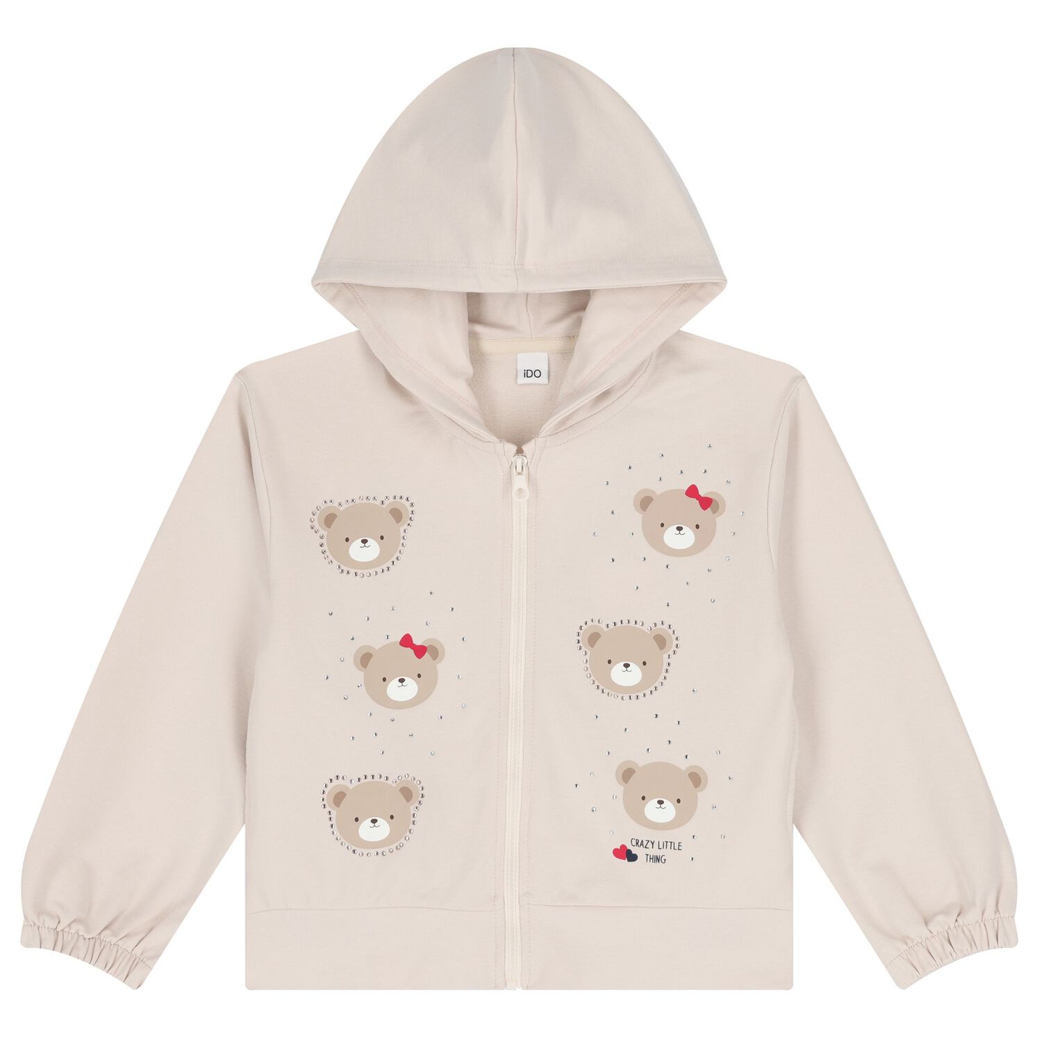 Girls Beige Teddy Bear Tracksuit, 1, hi-res