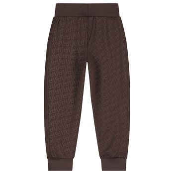 Boys Brown Logo Joggers
