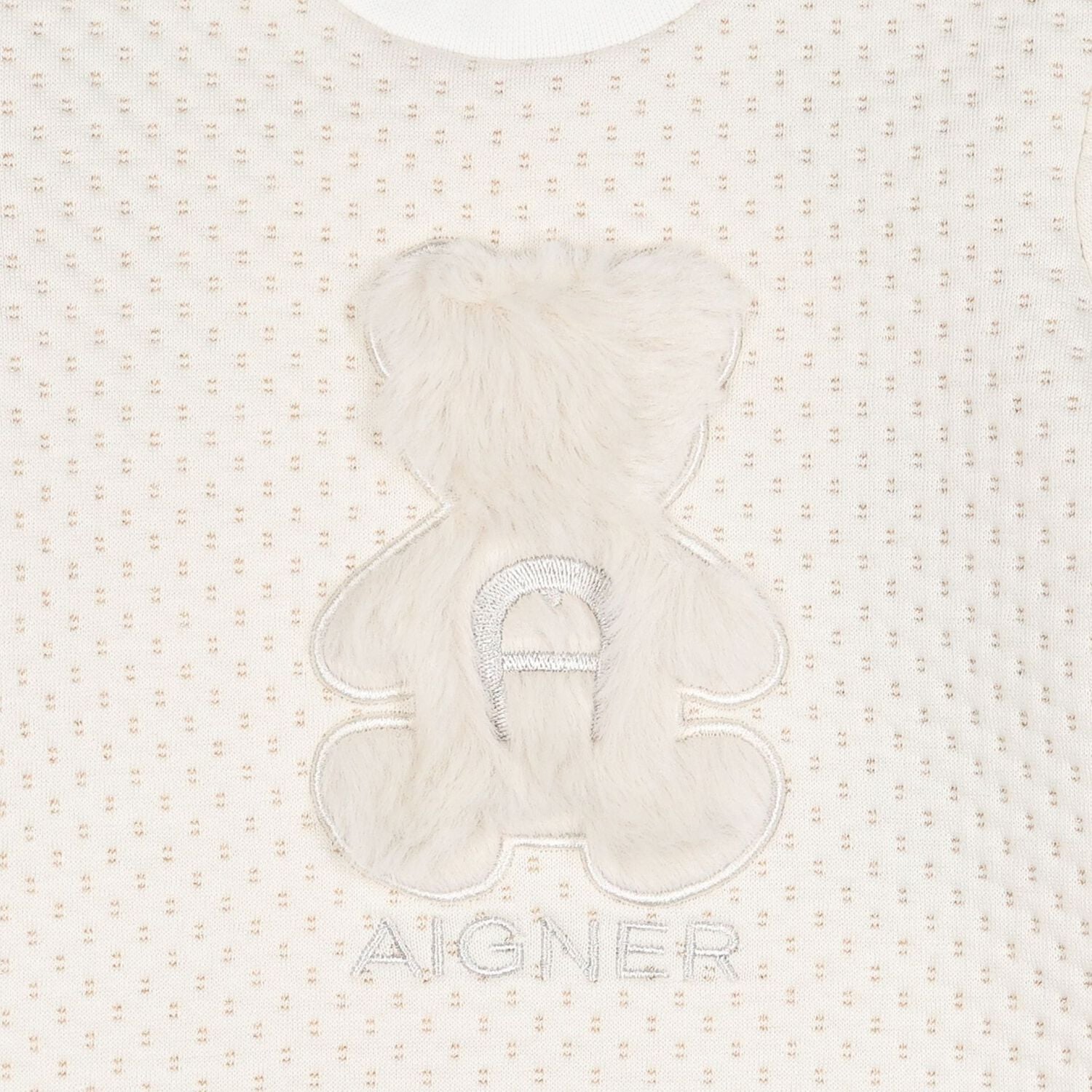 Younger Girls Ivory Faux Fur Teddy Bear Dress, 1, hi-res