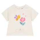 طقم شورتات للبنات الصغيرات باللونين العاجي والبنفسجي, 1, hi-res