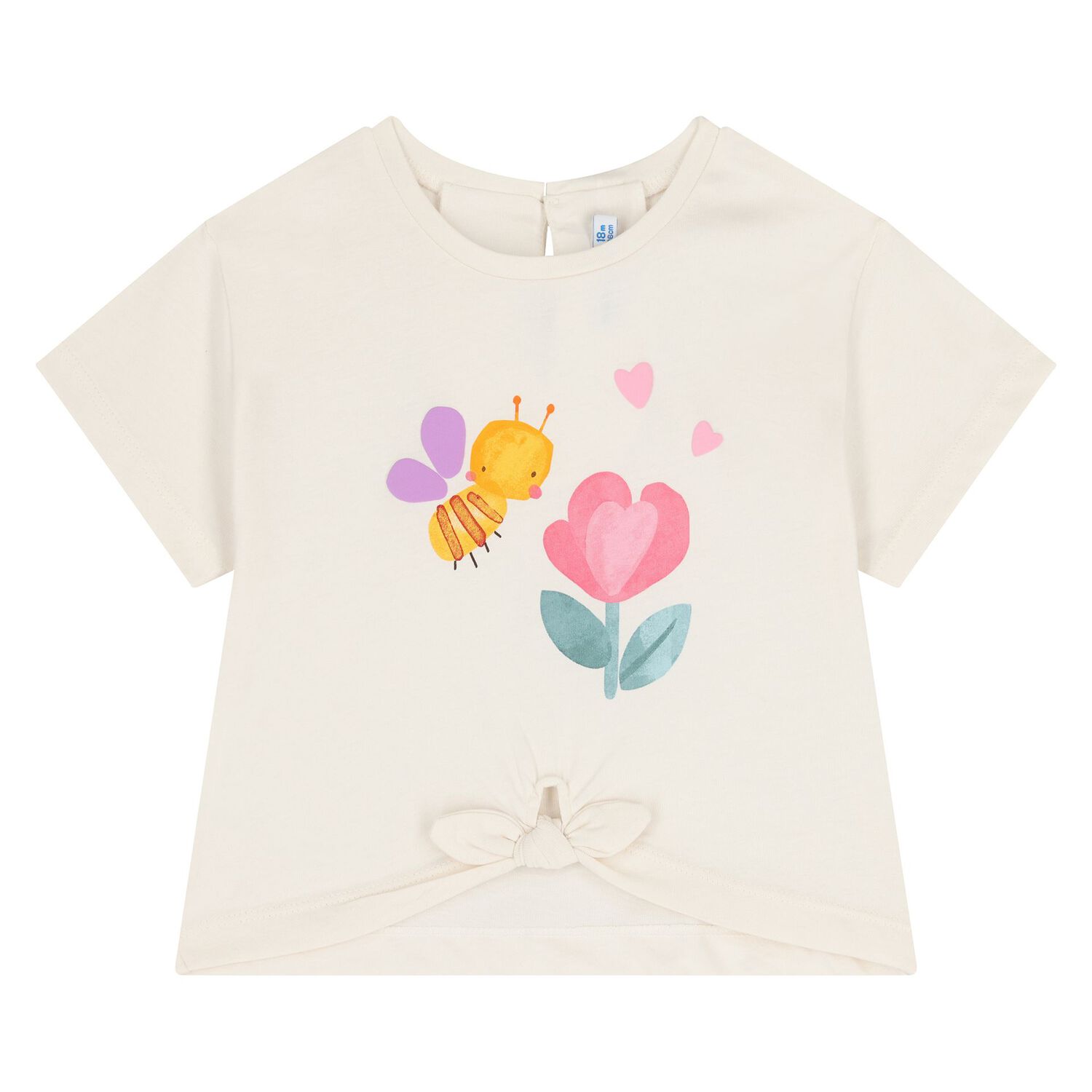 طقم شورتات للبنات الصغيرات باللونين العاجي والبنفسجي, 1, hi-res