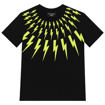 Boys Black Thunderbolt T-Shirt